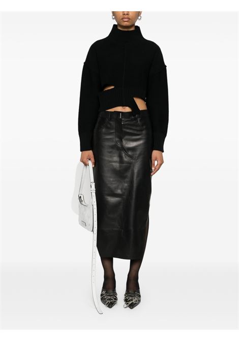 Black cut-out cropped jumper MM6 Maison Margiela - women MM6 MAISON MARGIELA | S52HA0285M13044900